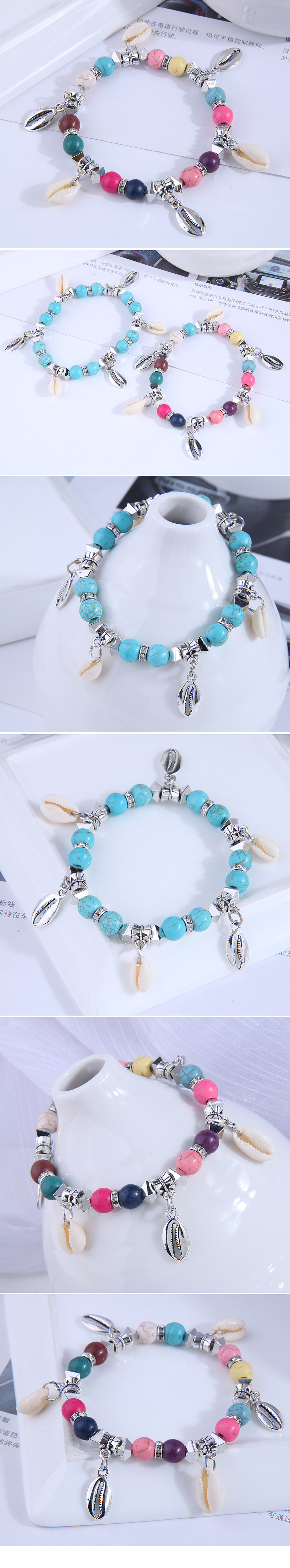 Fashion Simple Shell Conch Pendant Turquoise Bracelet display picture 1