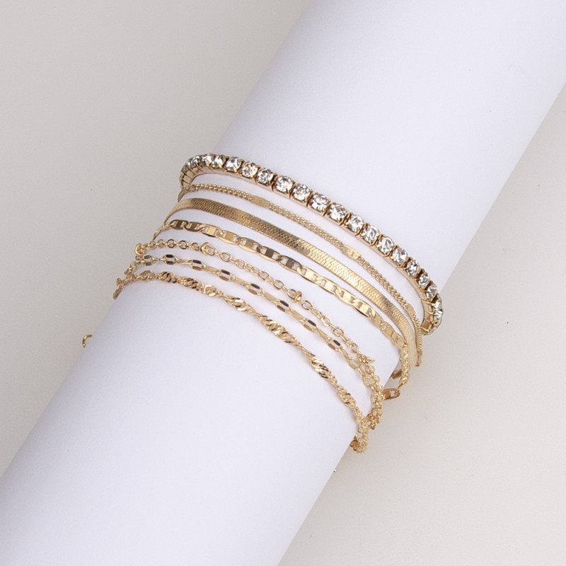 New Simple Snake Bone Chain Bracelet 7-piece Set display picture 4