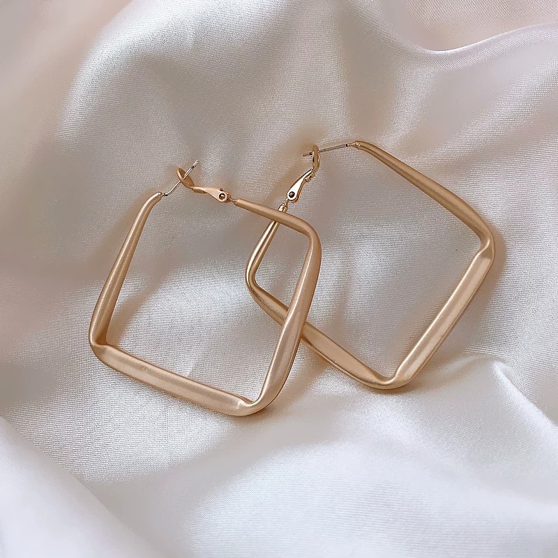 Fashion Hollow Square Solid Color Earrings display picture 6