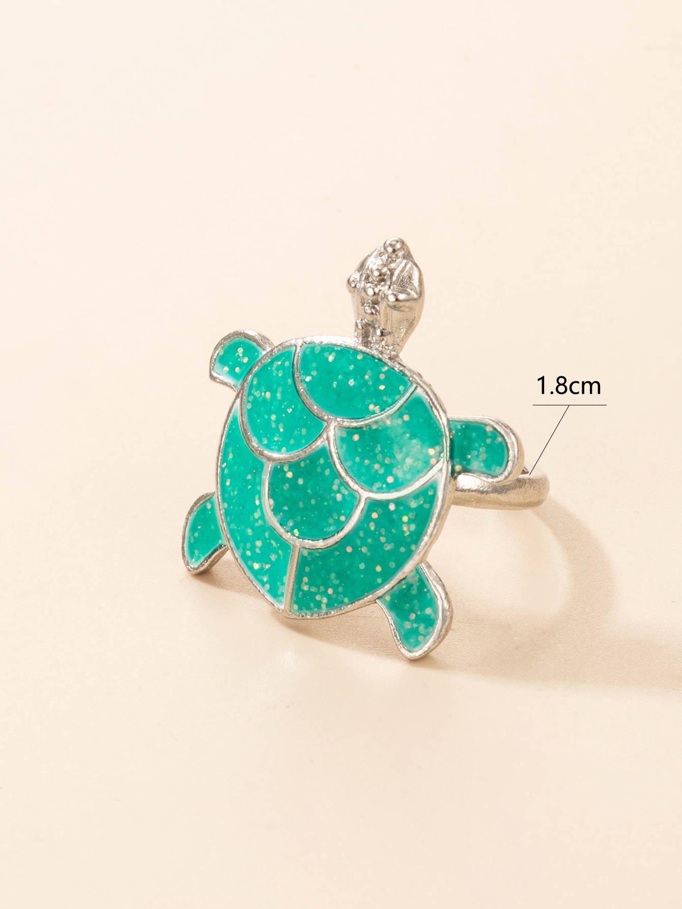 Cute Color Dripping Oil Turtle Animal Ring display picture 5