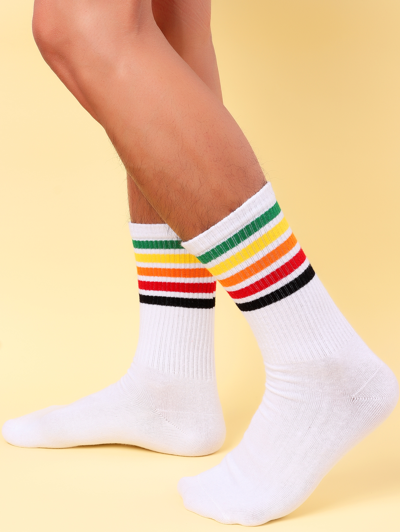 Simple Men's Color Striped Socks display picture 1