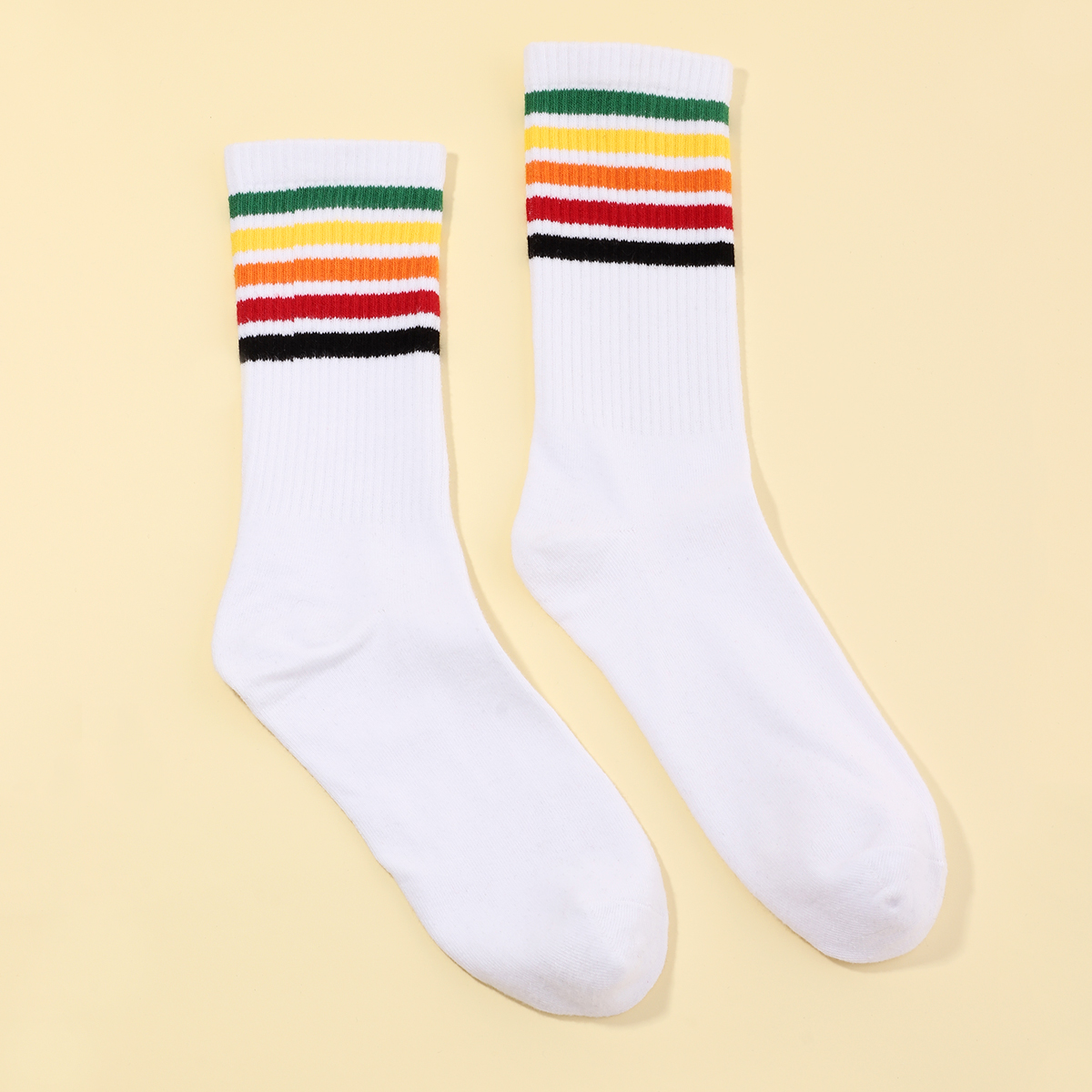 Chaussettes Simples À Rayures Colorées Pour Hommes display picture 3