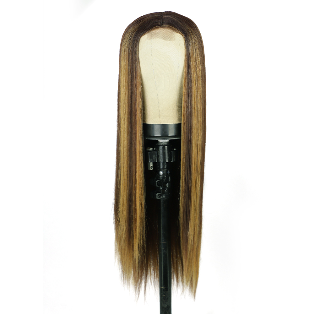 Women's Lace Highlights Long Straight Hair Chemical Fiber Wig Headgear display picture 2