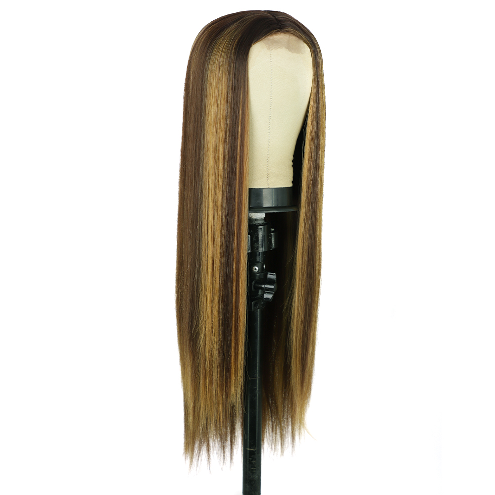 Women's Lace Highlights Long Straight Hair Chemical Fiber Wig Headgear display picture 4