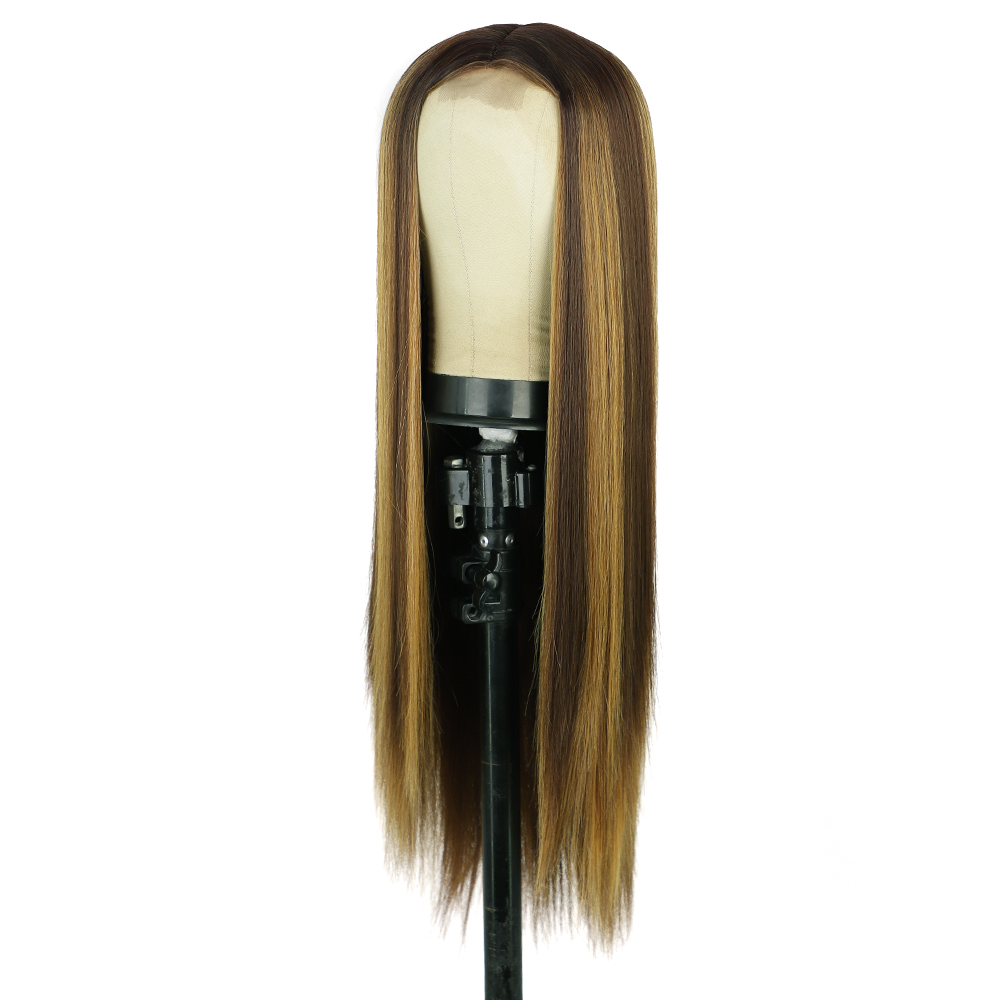 Women's Lace Highlights Long Straight Hair Chemical Fiber Wig Headgear display picture 5