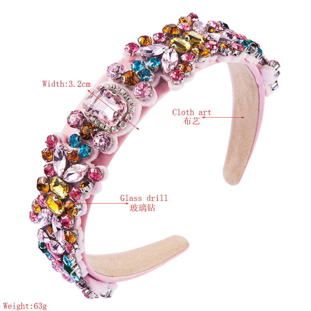 Baroque Style Flower Diamond Colorful Headband display picture 1