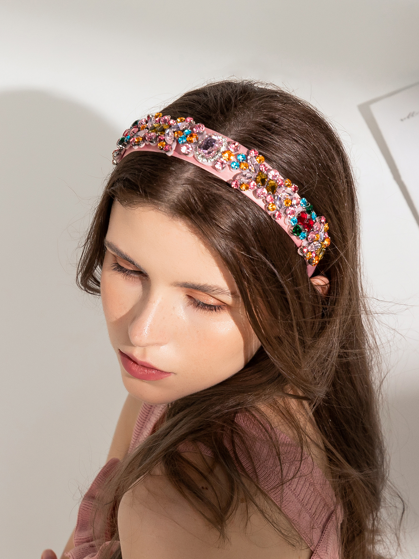 Baroque Style Flower Diamond Colorful Headband display picture 2