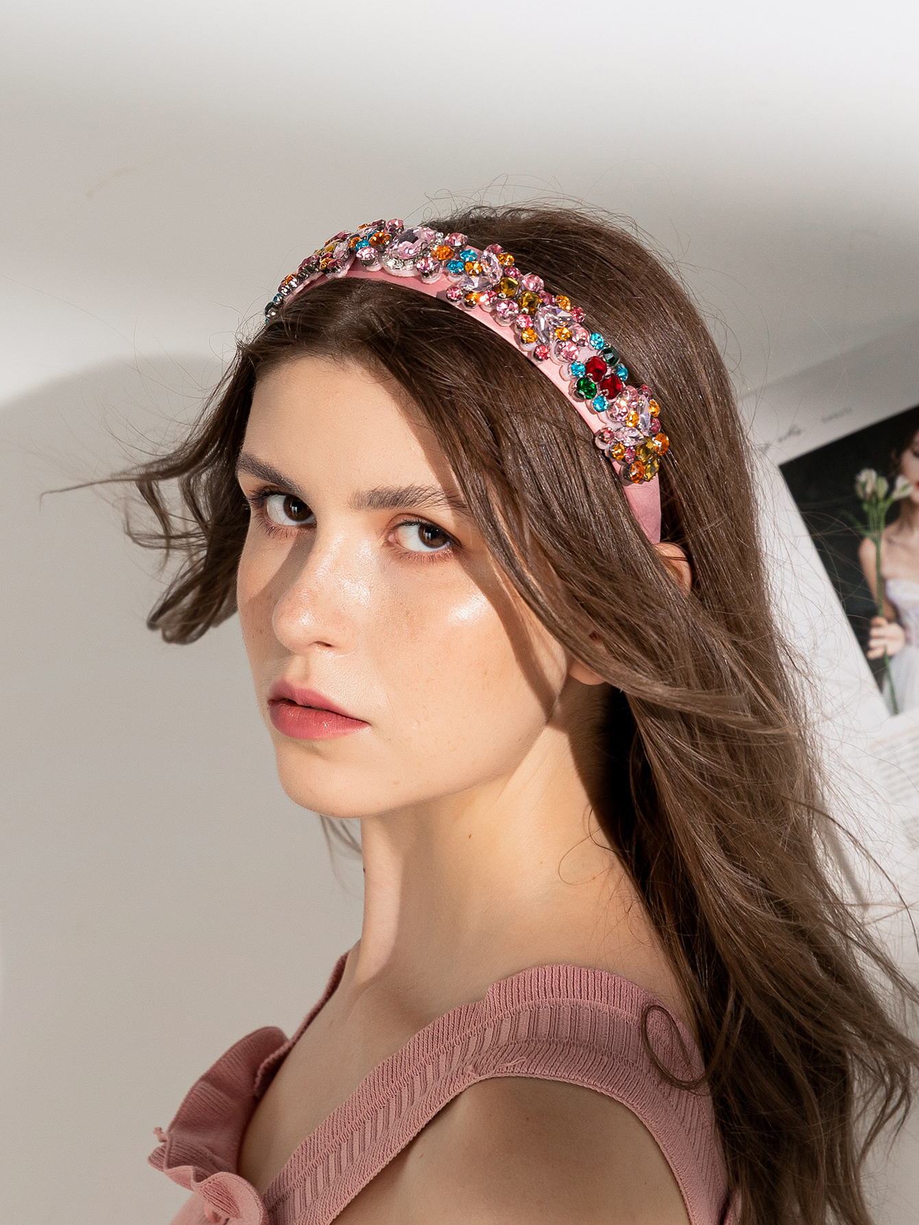 Baroque Style Flower Diamond Colorful Headband display picture 4