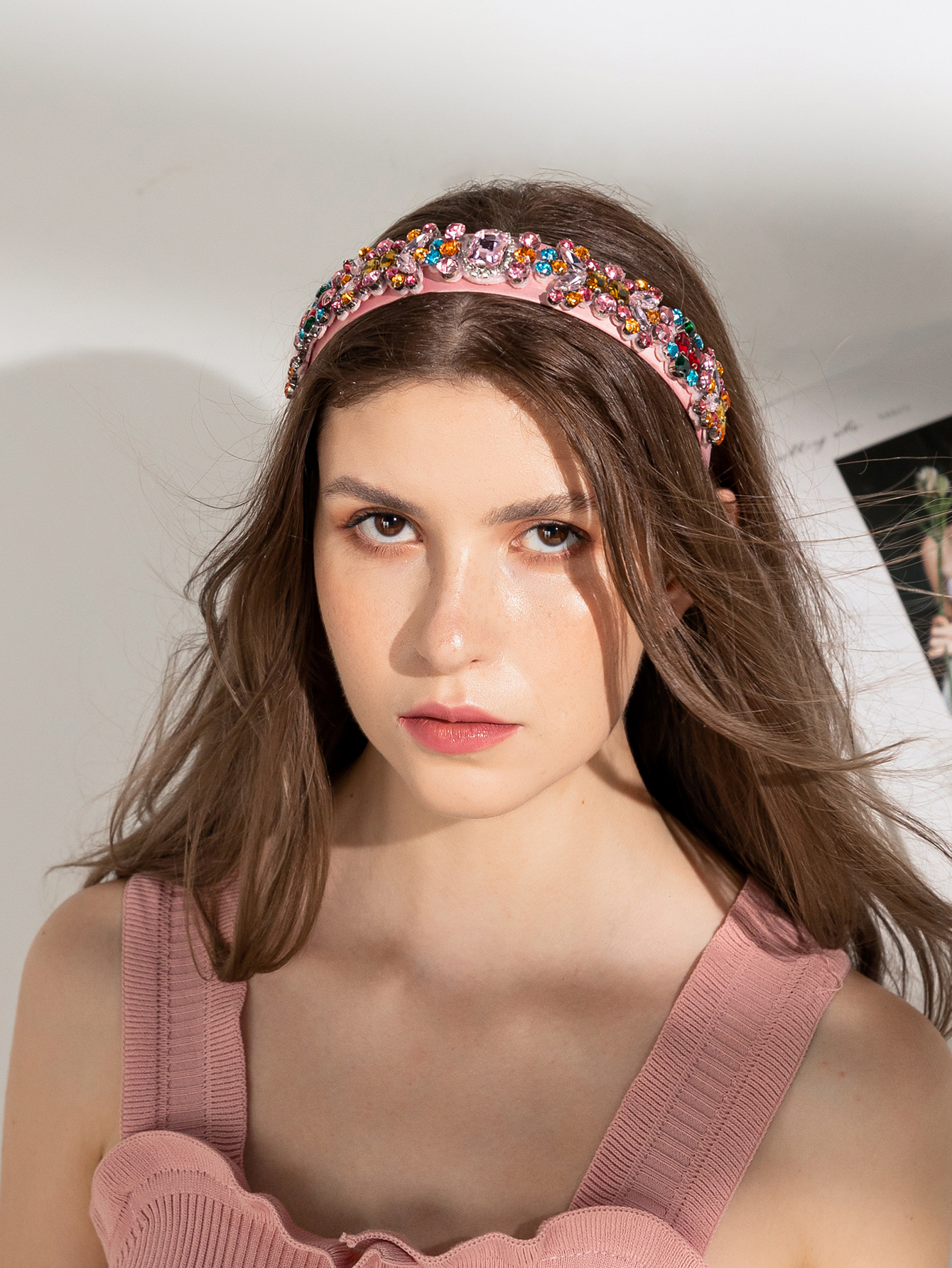 Baroque Style Flower Diamond Colorful Headband display picture 5