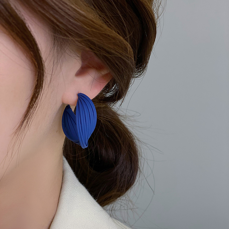 Korean Geometric Winding C-shaped Alloy Earrings display picture 5
