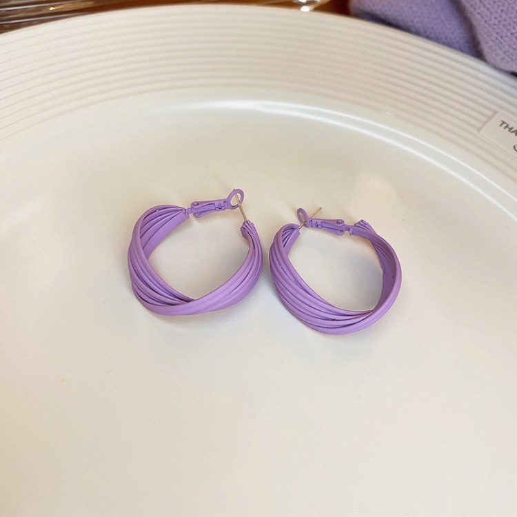 Korean Geometric Winding C-shaped Alloy Earrings display picture 8