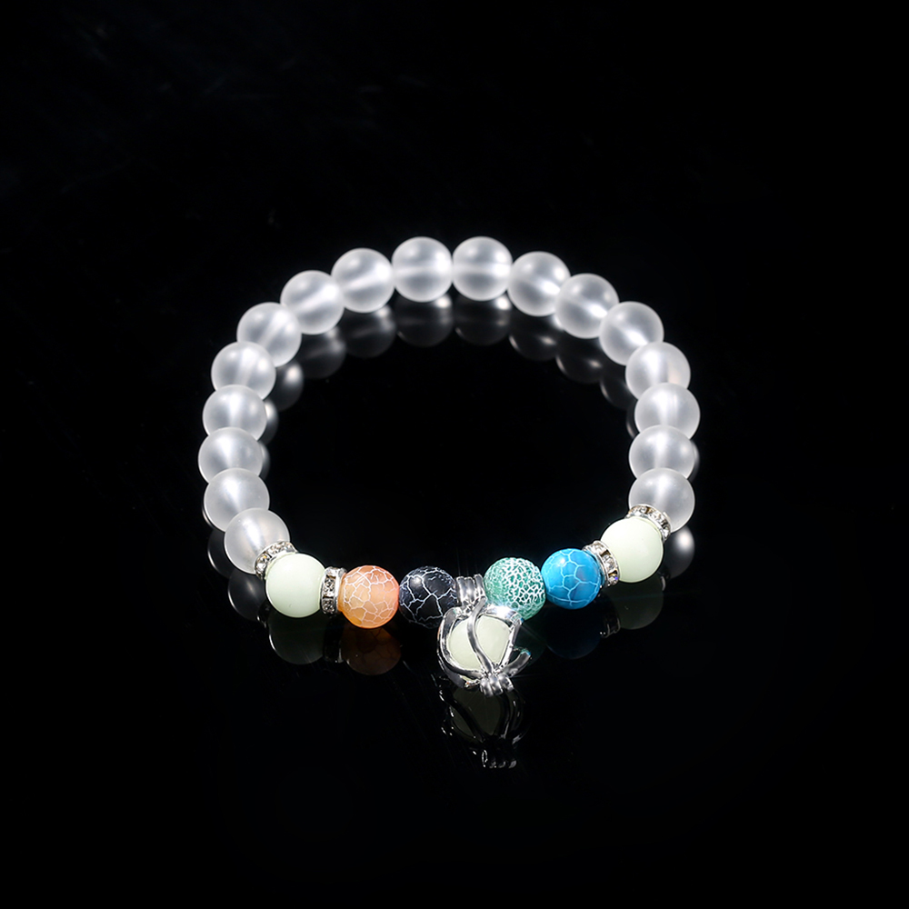 Fashion Multicolor Crack Natural Stone Beaded Blue Green Luminous Beads Bracelet display picture 1