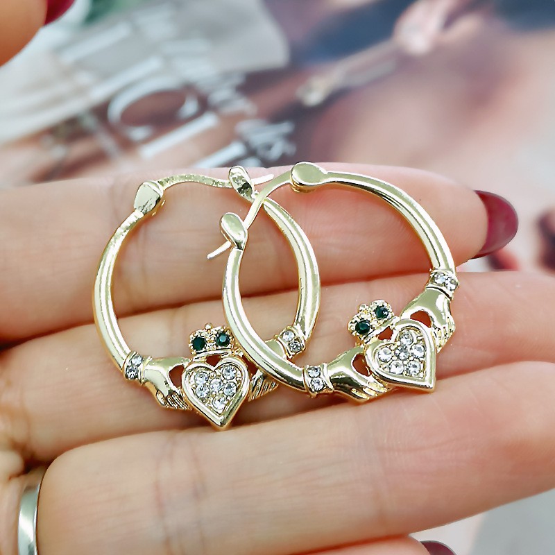 Fashion Peach Heart Earrings Creative Owl Gold Alloy Earrings display picture 1
