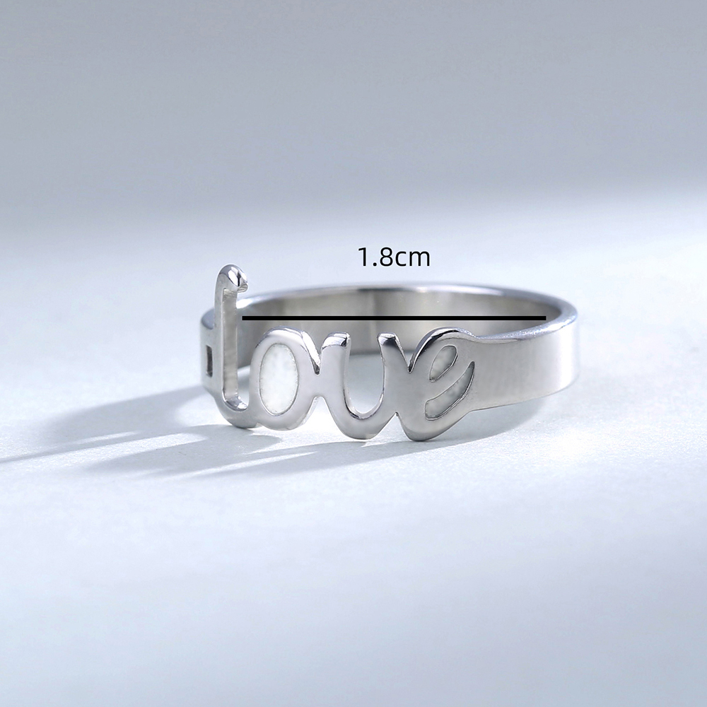 Classic Creative Sky Blue Luminous Love Letter Stainless Steel Ring display picture 1
