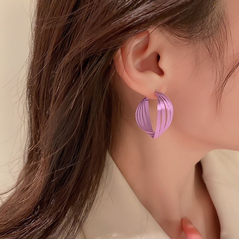 Korean Geometric Winding C-shaped Alloy Earrings display picture 10