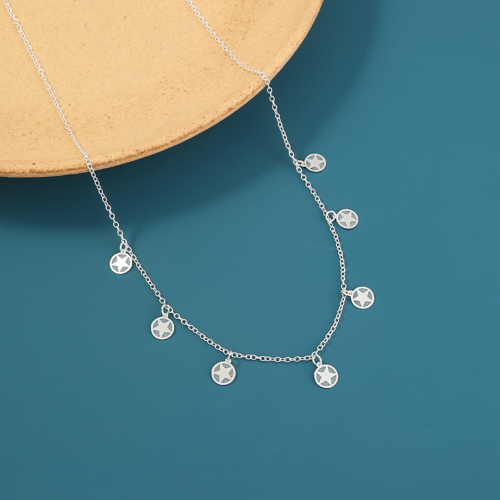 New Niche Design Jewelry Star Element Pendant Blue-green Luminous Luminous Necklace display picture 1