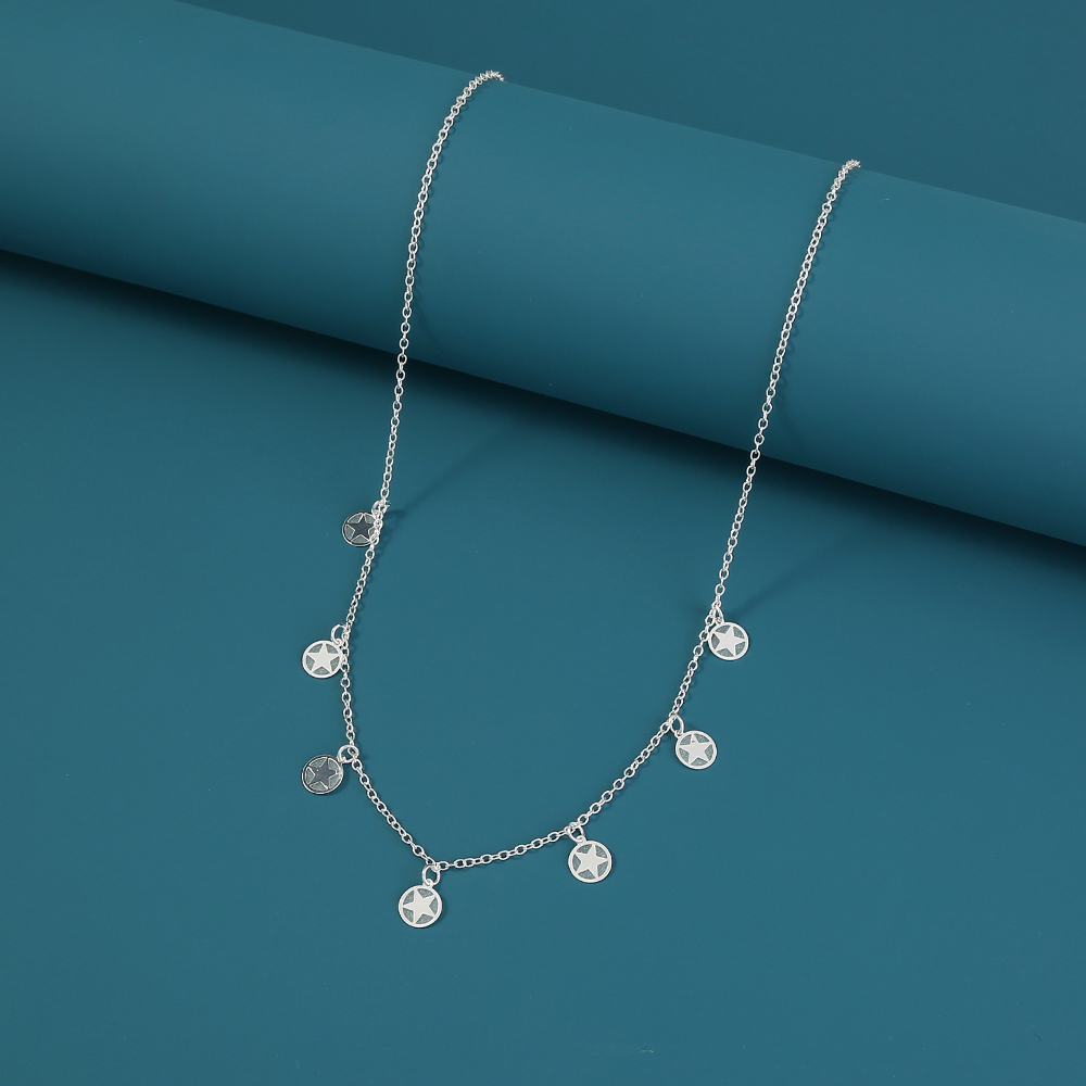 New Niche Design Jewelry Star Element Pendant Blue-green Luminous Luminous Necklace display picture 6