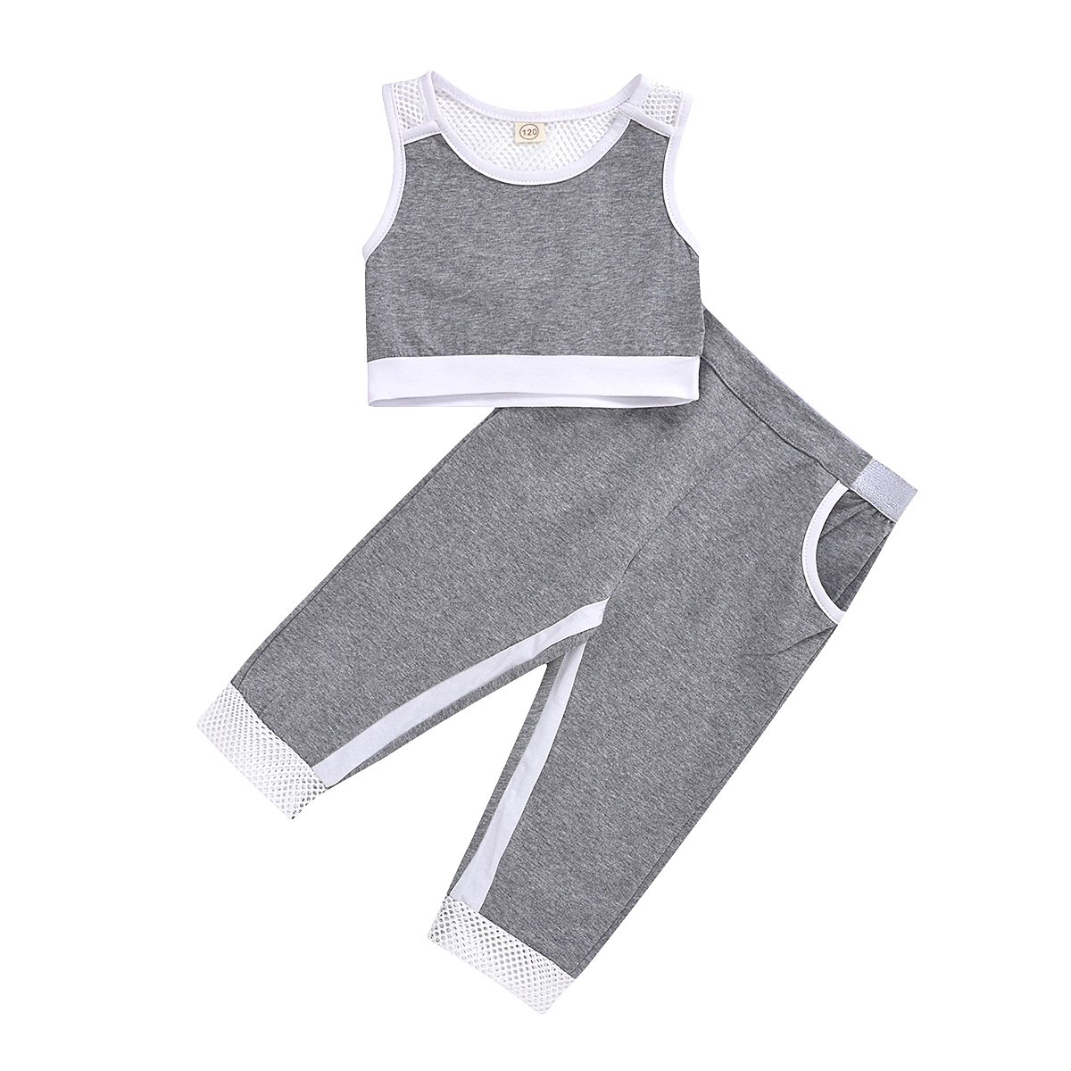 Ropa Para Niños Verano Moda Niñas Tank Top Pantalones Traje Deportivo display picture 7