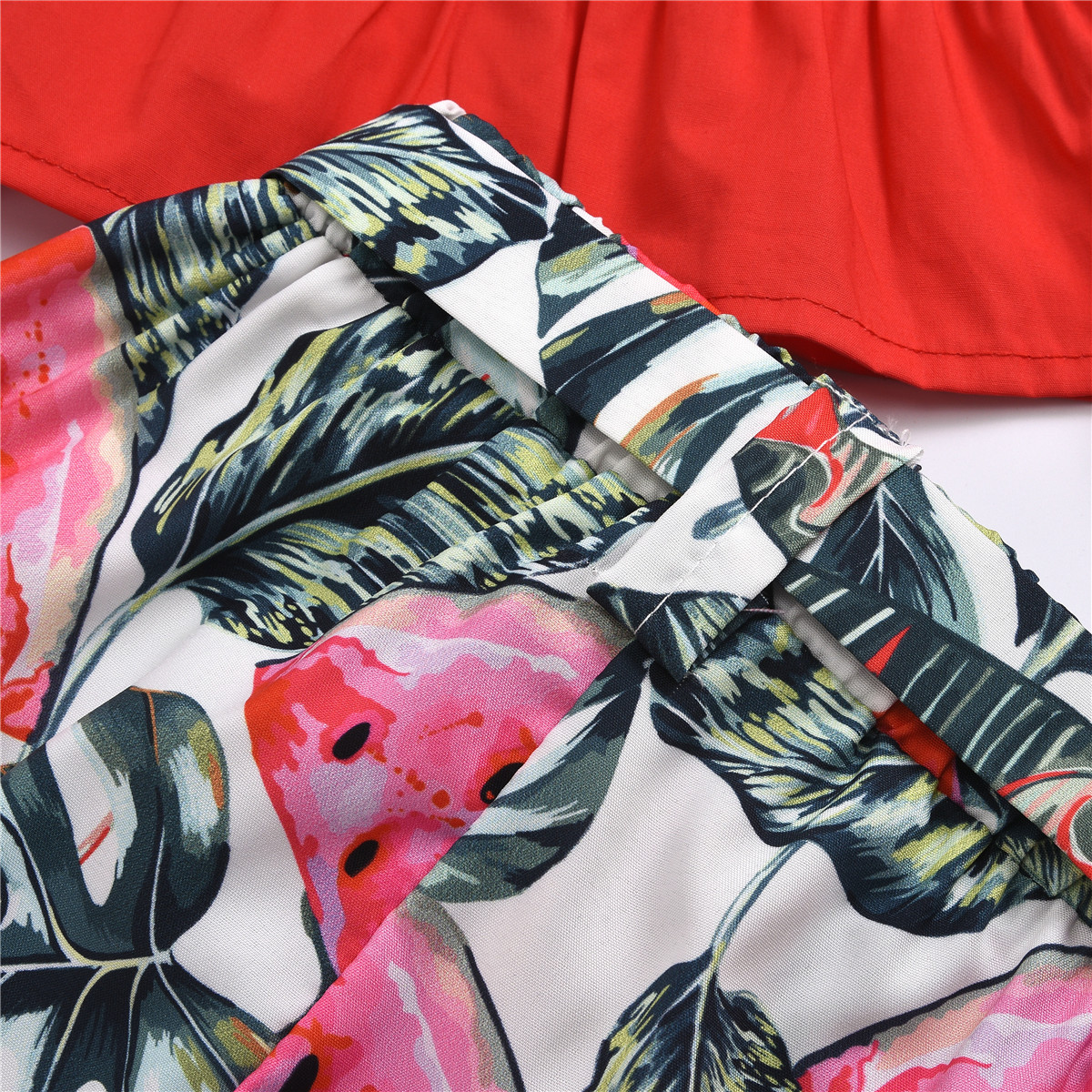 Summer New Girls' Ruffled Sling Top Watermelon Printed Shorts Two-piece Set display picture 7