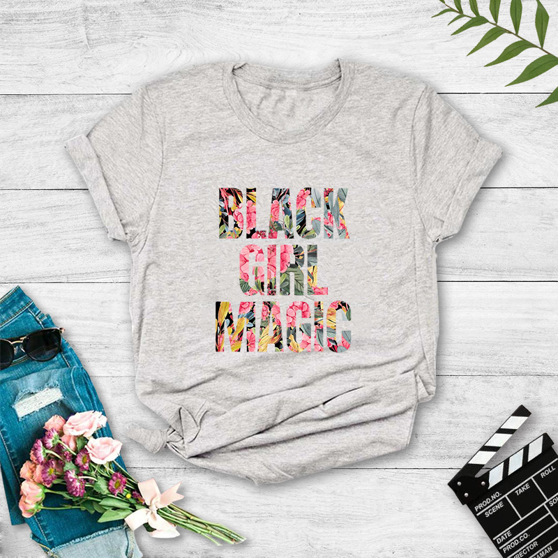 T-shirt Décontracté À Manches Courtes Imprimé Alphabet Floral Pour Femmes display picture 3