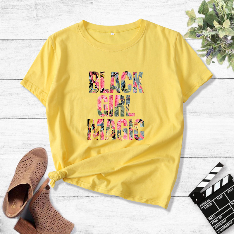 T-shirt Décontracté À Manches Courtes Imprimé Alphabet Floral Pour Femmes display picture 4