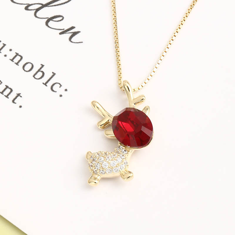 Light Luxury Simple Sika Deer 925 Sterling Silver Necklace display picture 1
