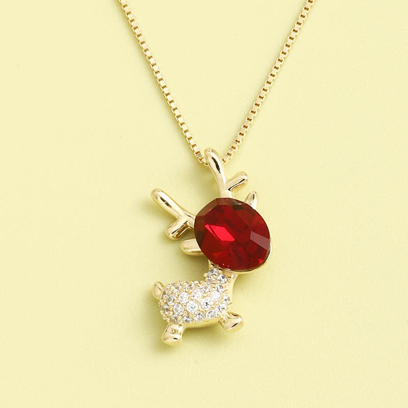 Light Luxury Simple Sika Deer 925 Sterling Silver Necklace display picture 4
