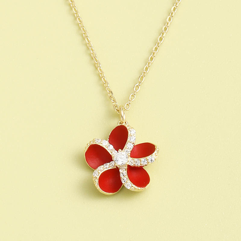 Simple And Classic 925 Sterling Silver Set With Zirconium Flower Necklace display picture 1