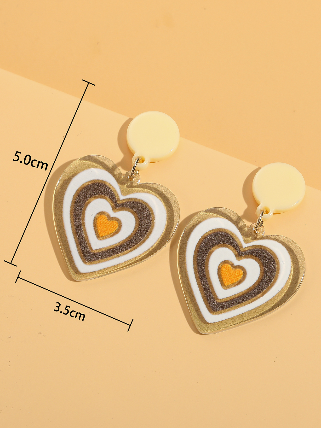 Fashion Heart-shaped Color Matching Earrings display picture 8