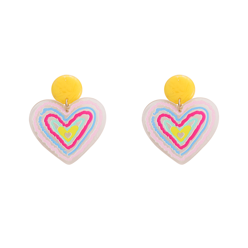 Fashion Heart-shaped Color Matching Earrings display picture 9