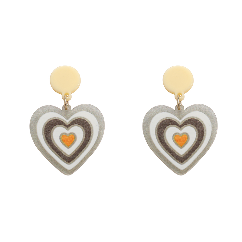 Fashion Heart-shaped Color Matching Earrings display picture 10