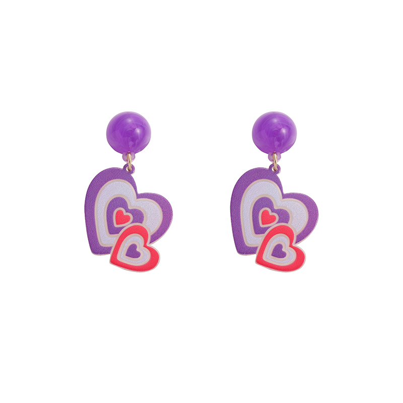 Fashion Heart-shaped Color Matching Earrings display picture 12
