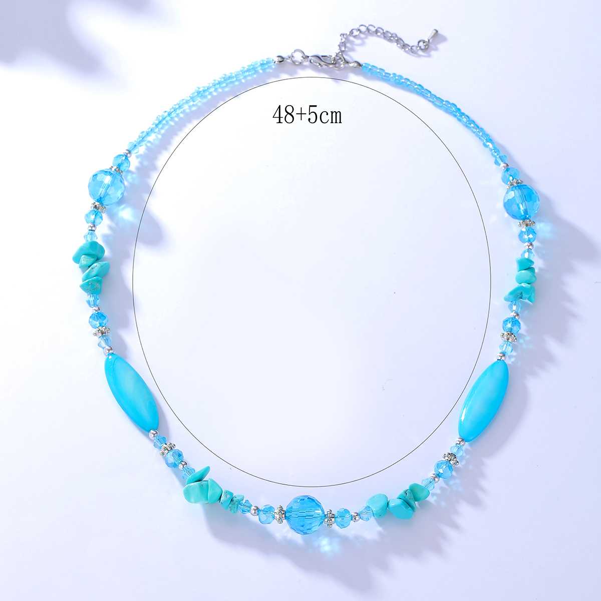 Retro Bohemian Ethnic Style Exaggerated Turquoise Geometric Splicing Necklace display picture 3