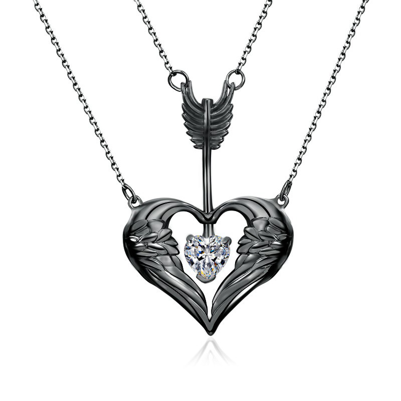 Fashion Arrow Piercing Heart Pendant Multilayer Necklace display picture 5