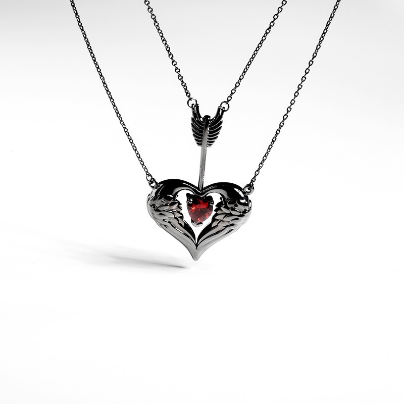 Fashion Arrow Piercing Heart Pendant Multilayer Necklace display picture 9