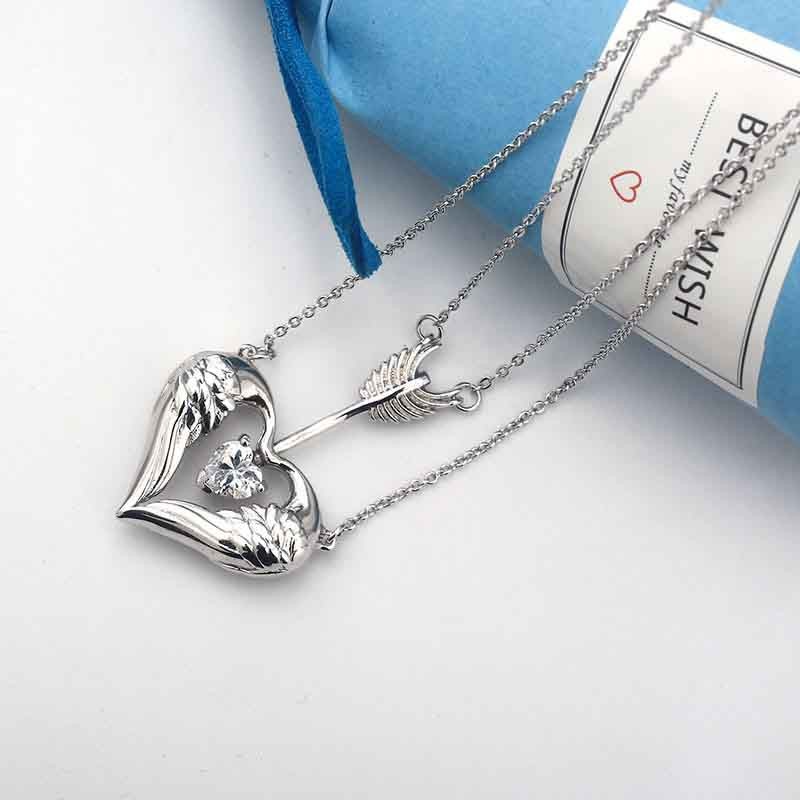 Fashion Arrow Piercing Heart Pendant Multilayer Necklace display picture 10