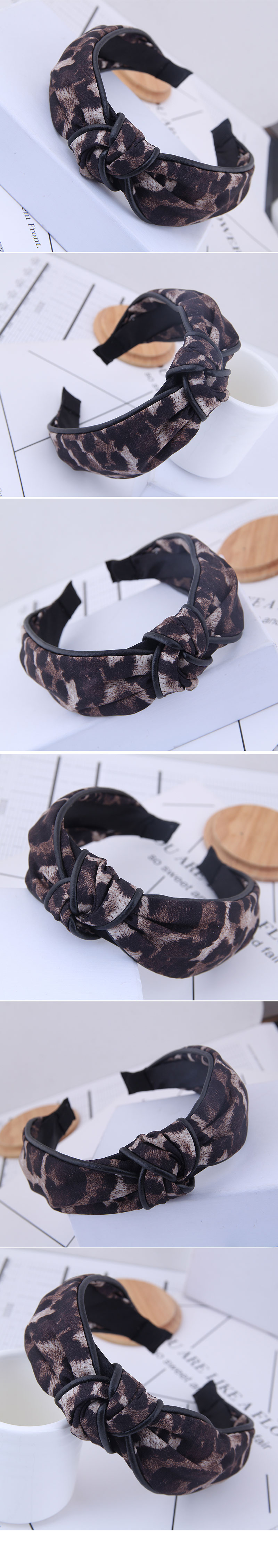 Korean Style Hair Accessories Korean Version Of The Wild Leopard Pattern Simple Middle Knot Knotted Wide-brimmed Headband Headband Head Buckle Ladies Headband display picture 1