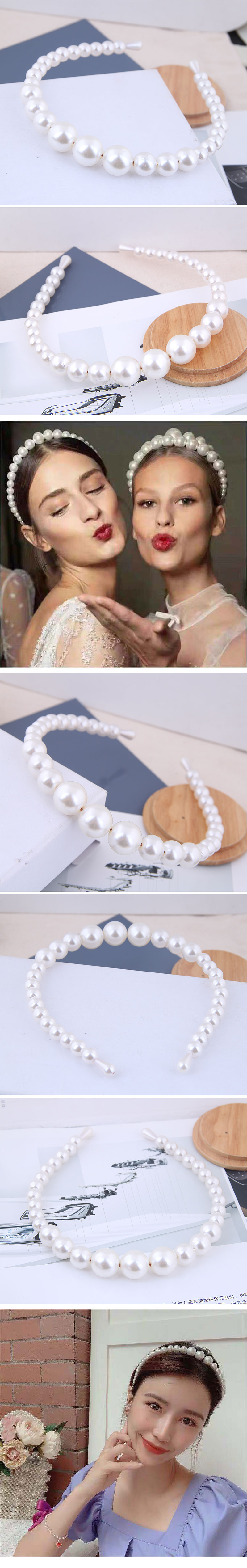 Headband Female Pearl Hairpin Female Simple Korean Wild Hair Accessories Headband display picture 1