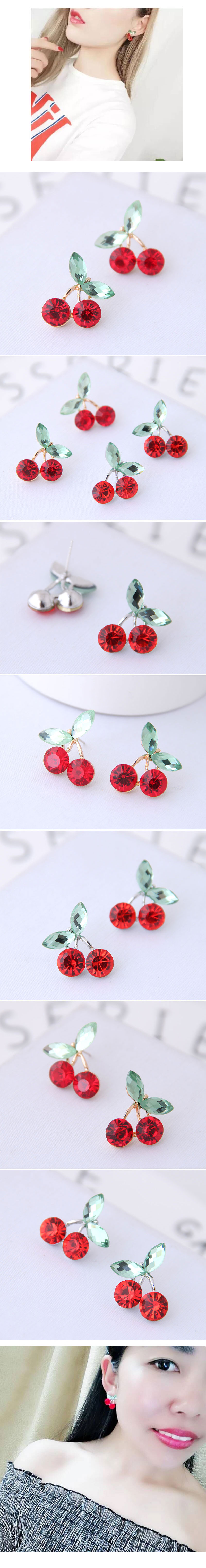 Exquisite Koreanische Mode Süße Kirsche Persönlichkeit Ohrringe display picture 1