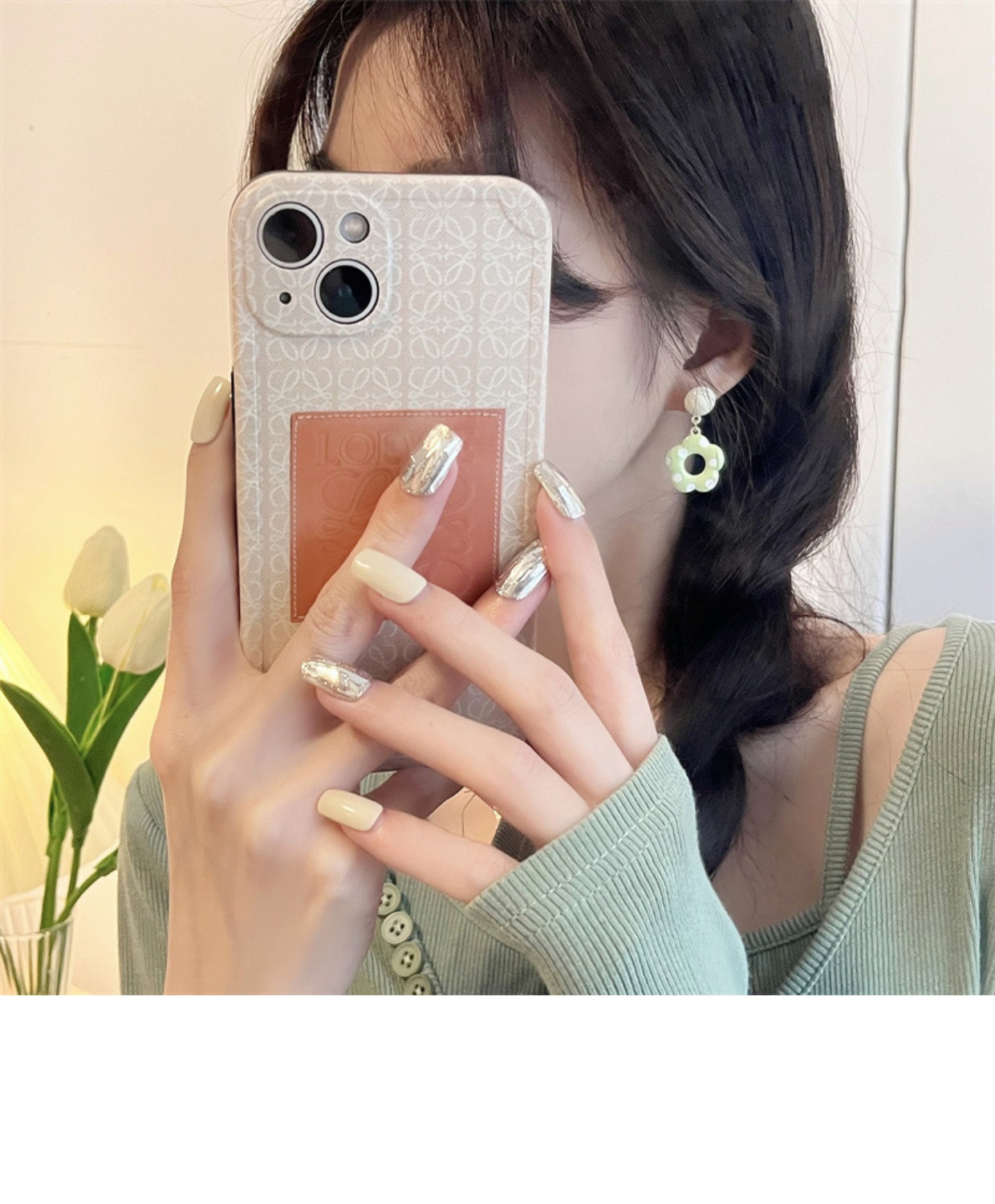Spring And Summer Fresh Wave Point Flower Earrings 2022 New Trendy Niche Design Earrings Female Cute Earrings display picture 3