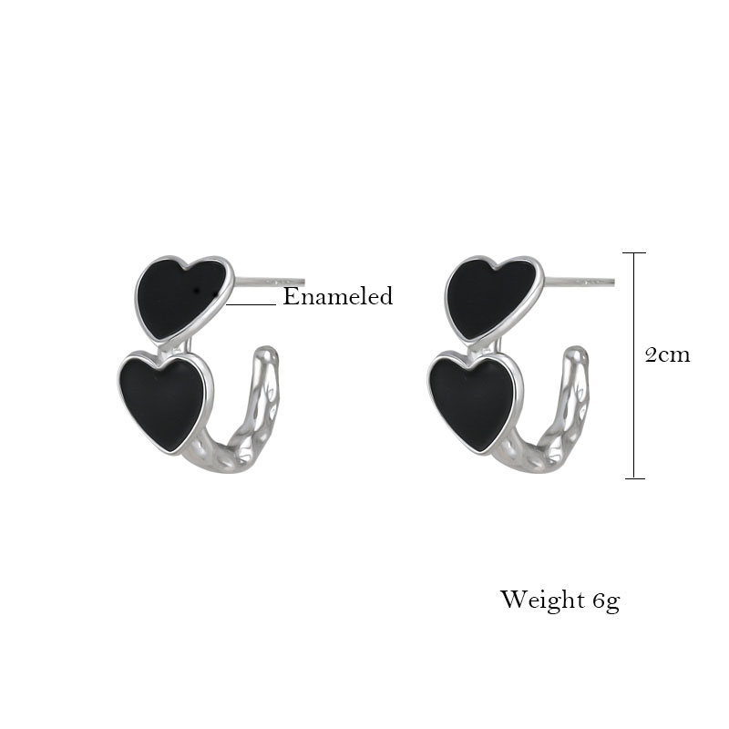 2022 New Sweet And Cool Style Love Earrings Female Ins Hip-hop Niche Design Earrings Net Red Popular Earrings display picture 1