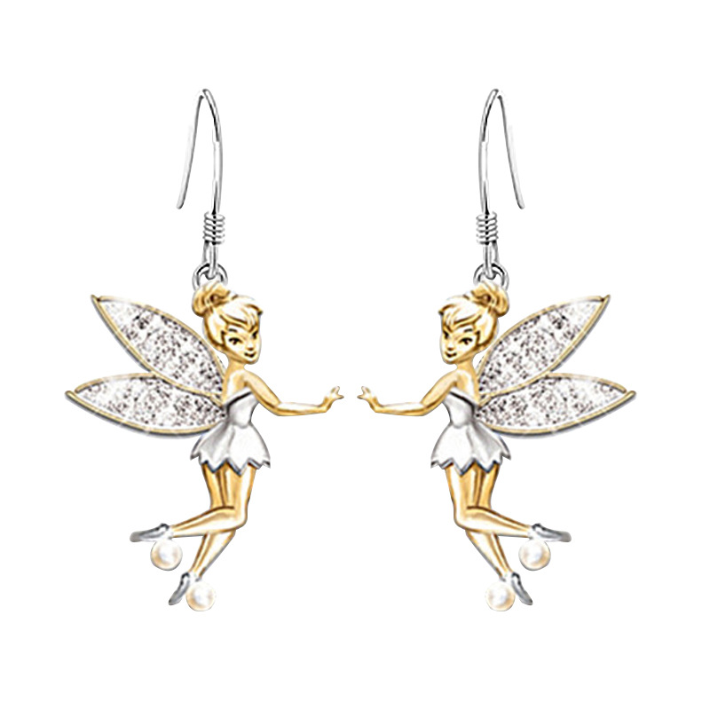 New Cross-border Jewelry Fashion Fairy Earrings Europe And The United States Angel Fairy Flower Fairy Earrings Earrings display picture 1