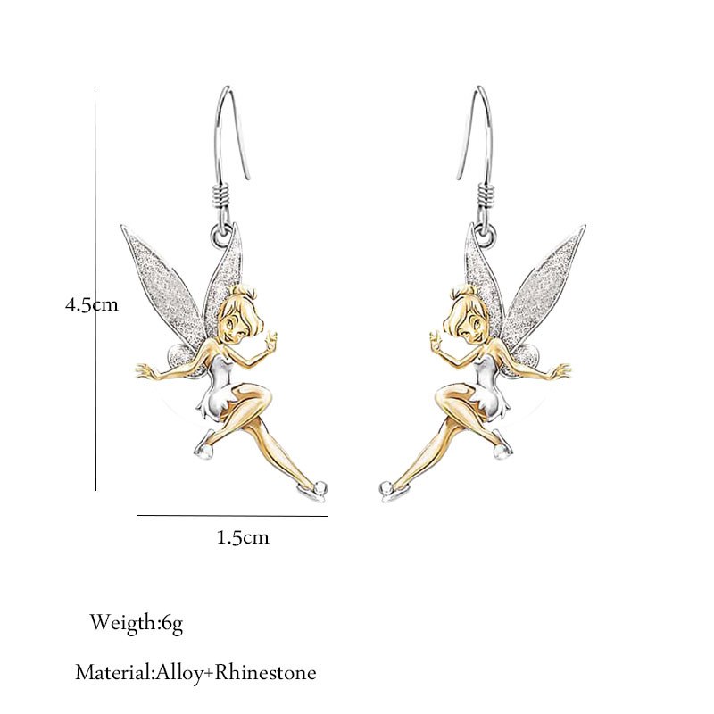 New Cross-border Jewelry Fashion Fairy Earrings Europe And The United States Angel Fairy Flower Fairy Earrings Earrings display picture 2