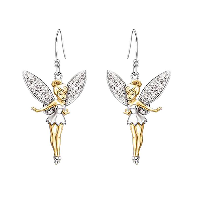 New Cross-border Jewelry Fashion Fairy Earrings Europe And The United States Angel Fairy Flower Fairy Earrings Earrings display picture 3