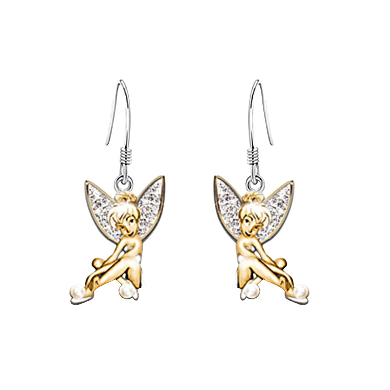 New Cross-border Jewelry Fashion Fairy Earrings Europe And The United States Angel Fairy Flower Fairy Earrings Earrings display picture 4