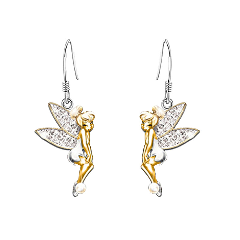 New Cross-border Jewelry Fashion Fairy Earrings Europe And The United States Angel Fairy Flower Fairy Earrings Earrings display picture 6