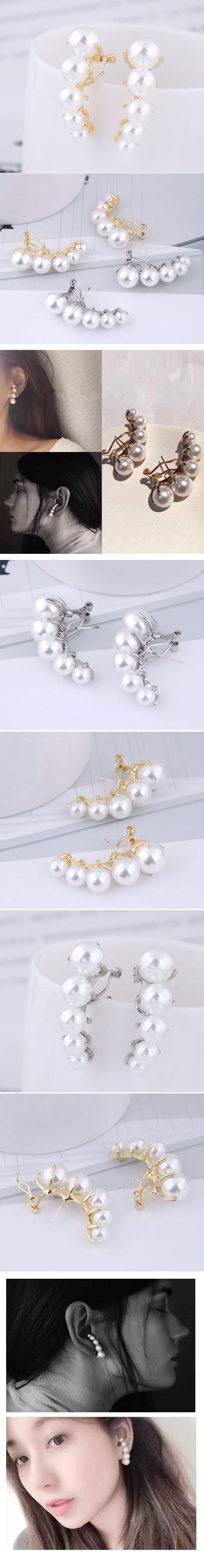 Fashion Sweet Ol Size Pearl Personality Temperament Earrings Earrings display picture 1