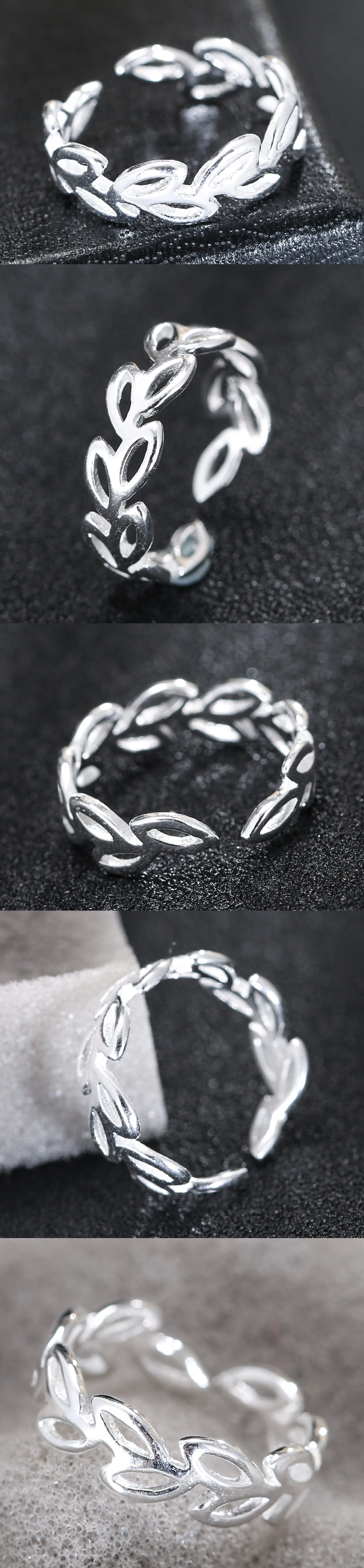 Fashion Sweet Ol Hollow Branches And Leaves Personalized Open Ring display picture 1