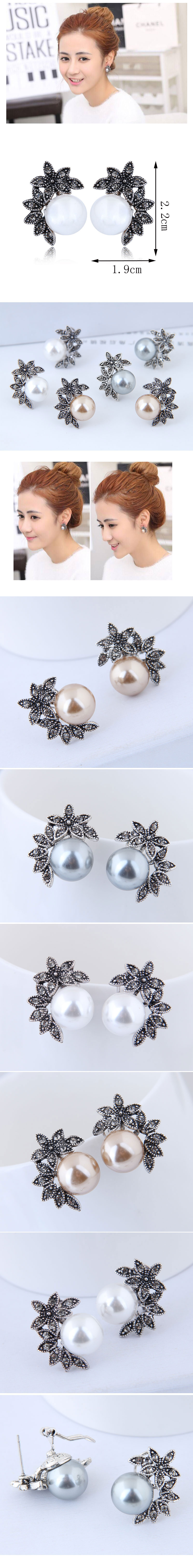 Exquisite Korean Fashion Classic Earrings Simple Flower Bud Pearl Personality Temperament Earrings Earrings display picture 1