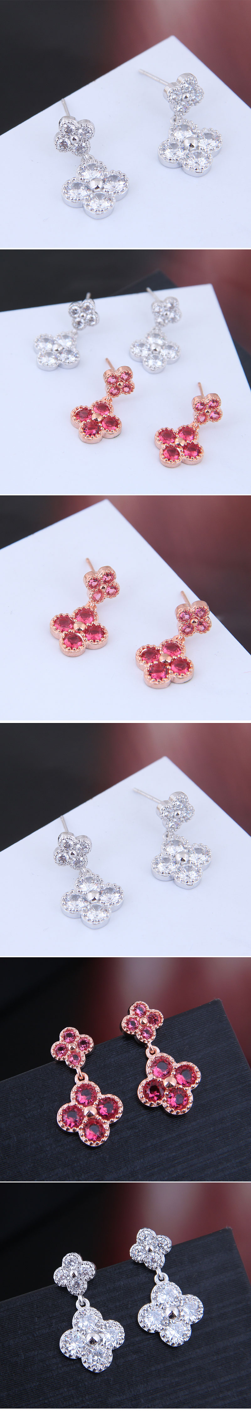 10713 Exquisite Korean Fashion Sweet Ol Bright Clover Temperament Personality Earrings display picture 1